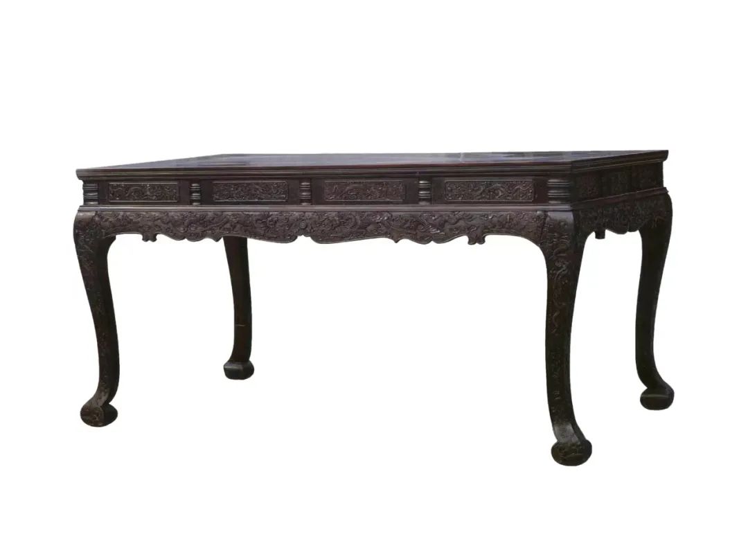 清康熙紫檀雕螭龙纹大画桌 观复博物馆藏