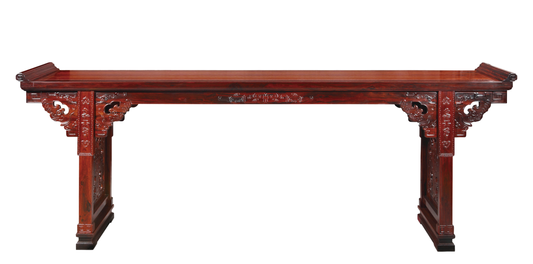 雕如意头挡板翘头案